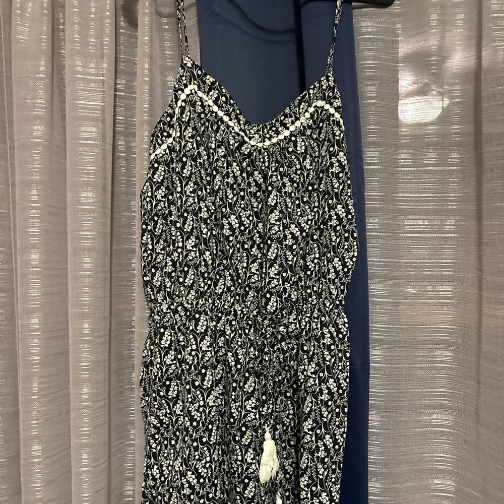 Cupshe women’s spaghetti strap black white romper size large